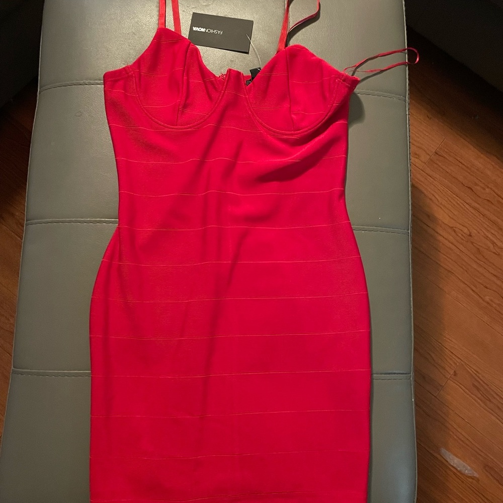 Brand new red body con mini dress